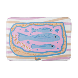 Cute Sardine Art Badematte