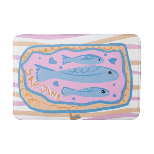 Cute Sardine Art Badematte (Vorderseite)