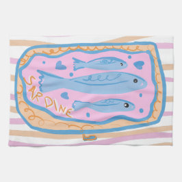 Cute Sardine Art Geschirrtuch