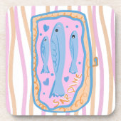 Cute Sardine Art Getränkeuntersetzer (Vorderseite)
