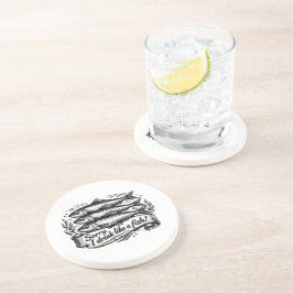 Cute Sardine Fish Quote Getränkeuntersetzer