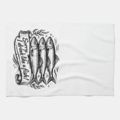 Cute Sardine Fish Quote T-Shirt Geschirrtuch (Horizontal)