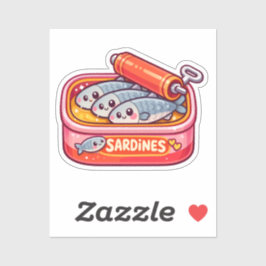 Cute Sardines Can Pink Orange Aufkleber