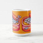 Cute Sardines Can Pink Orange Kaffeetasse (Mittel)