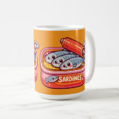 Cute Sardines Can Pink Orange Kaffeetasse (VorderseiteRechts)