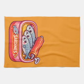 Cute Sardines Fish Cartoon Geschirrtuch (Horizontal)