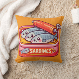 Cute Sardines Fish Cartoon Kissen
