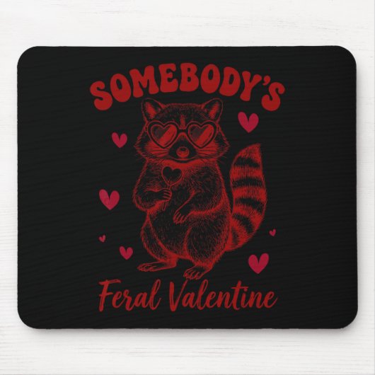 Cute Savage Valentine Raccoon Mousepad (Vorne)
