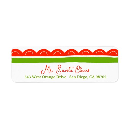Cute Scalloped Christmas CUSTOM Return Address (Vorne)