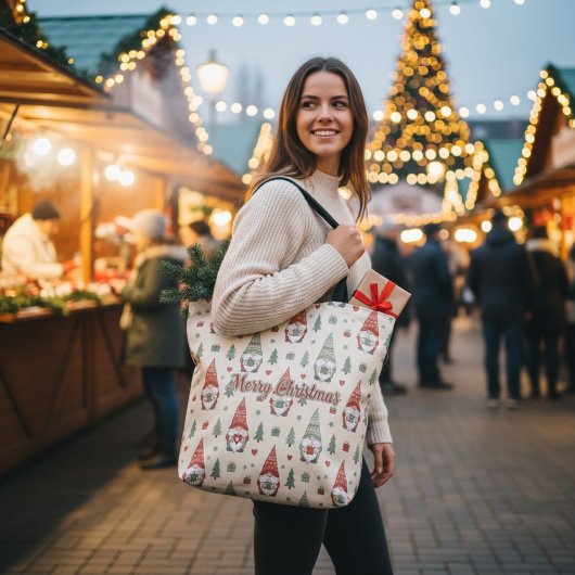 Cute Scandinavian Christmas Gnome Tote Bag Tasche