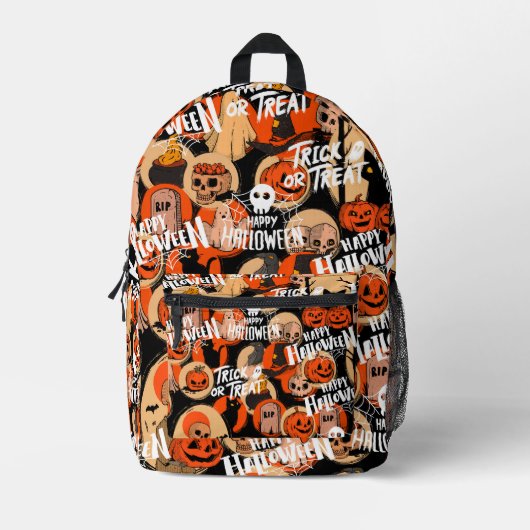 Cute & Scary Halloween Spooky vibes Bedruckter Rucksack (Vorderseite)