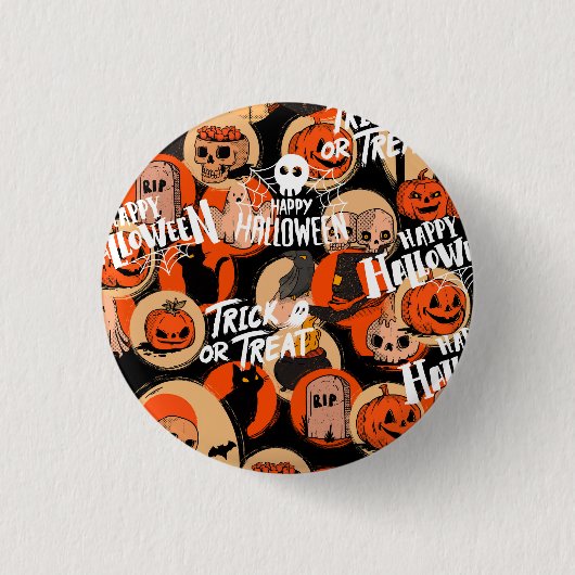 Cute & Scary Halloween Spooky vibes Button (Vorderseite)