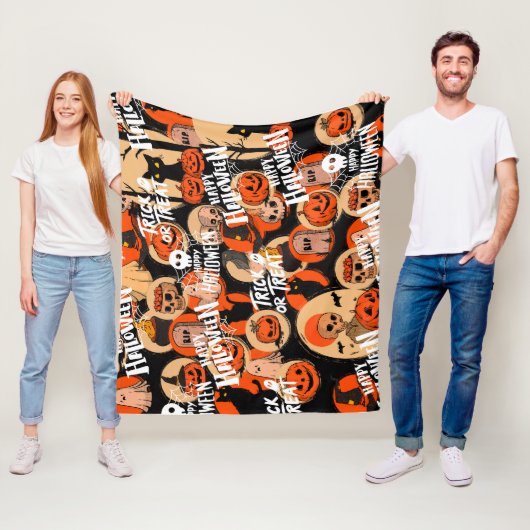 Cute & Scary Halloween Spooky vibes Fleecedecke (Beispiel)