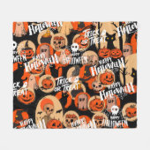 Cute & Scary Halloween Spooky vibes Fleecedecke (Vorderseite (Horizontal))