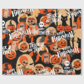 Cute & Scary Halloween Spooky vibes Geschenkpapier (Flach)