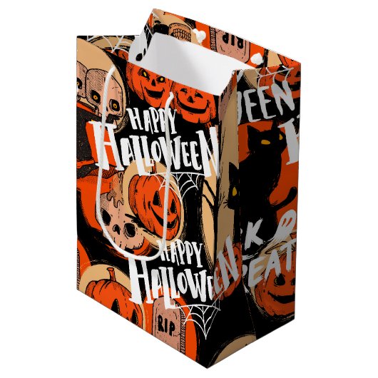  Cute & Scary Halloween Spooky vibes  Mittlere Geschenktüte (Vorderseite Schrägansicht)