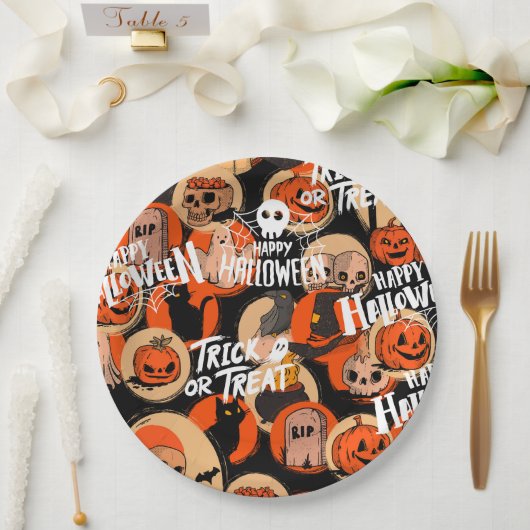  Cute & Scary Halloween Spooky vibes  Pappteller (Hochzeit)
