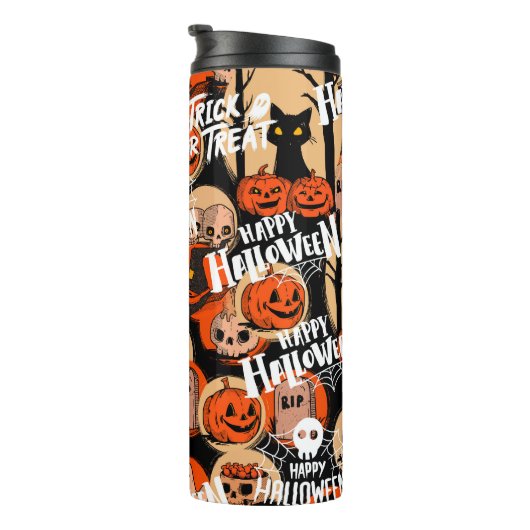 Cute & Scary Halloween Spooky vibes Thermosbecher (Nach rechts gedreht)