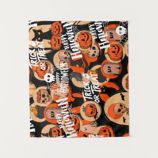 Cute & Scary Halloween Spooky vibes Wandteppich (Vorderseite)