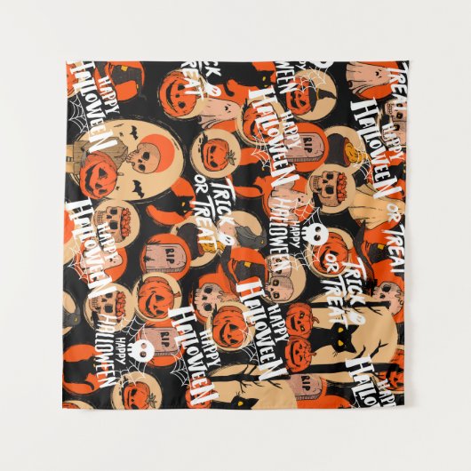 Cute & Scary Halloween Spooky vibes Wandteppich (Vorderseite (Horizontal))