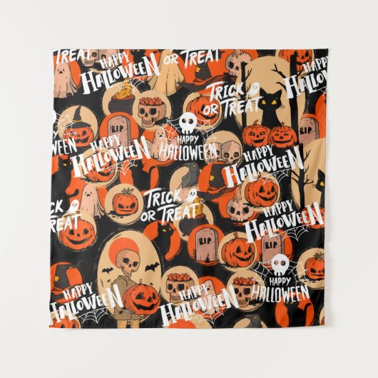 Cute & Scary Halloween Spooky vibes Wandteppich (Vorderseite)