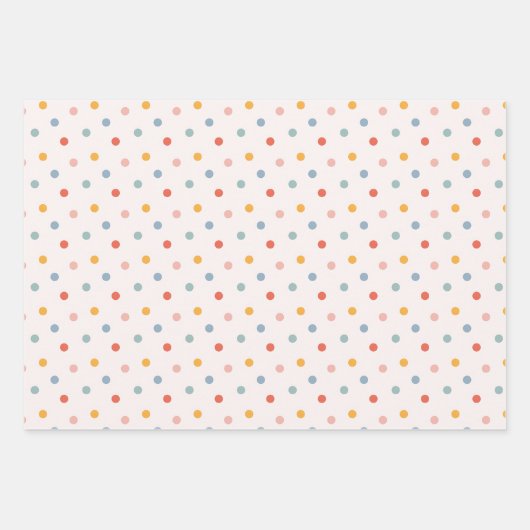 Cute Scattered Mini Polka Dots Muted Terrazzo Spec Geschenkpapier Set (Vorderseite 2)