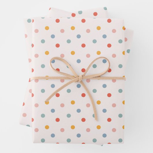 Cute Scattered Mini Polka Dots Muted Terrazzo Spec Geschenkpapier Set (Beispiel)