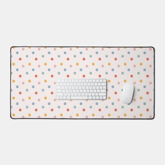 Cute Scattered Mini Polka Dots Muted Terrazzo Spec Schreibtischunterlage (Tastatur & Maus)