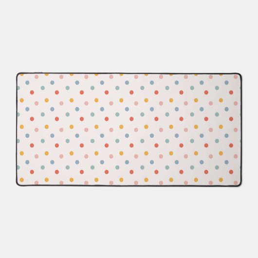 Cute Scattered Mini Polka Dots Muted Terrazzo Spec Schreibtischunterlage (Vorderseite)