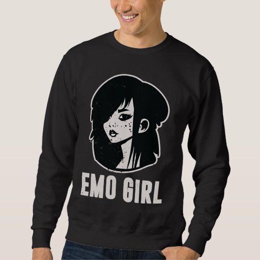 Cute Scene Girl 90's 2000's Goth Punk Emo Girl Sweatshirt (Vorderseite)