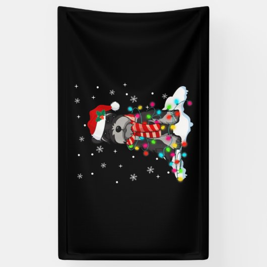 Cute Schnauzer Christmas Banner (Vertikal)