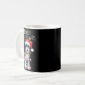 Cute Schnauzer Christmas Lights Xmas Dog Santa Hat Kaffeetasse (Vorderseite Links)