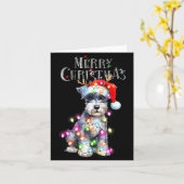 Cute Schnauzer Christmas Lights Xmas Dog Santa Hat Karte (Gelbe Blume)