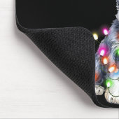 Cute Schnauzer Christmas Lights Xmas Dog Santa Hat Mousepad (Ecke)
