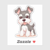 Cute Schnauzer Custom-Cut Vinyl Sticker (Blatt)