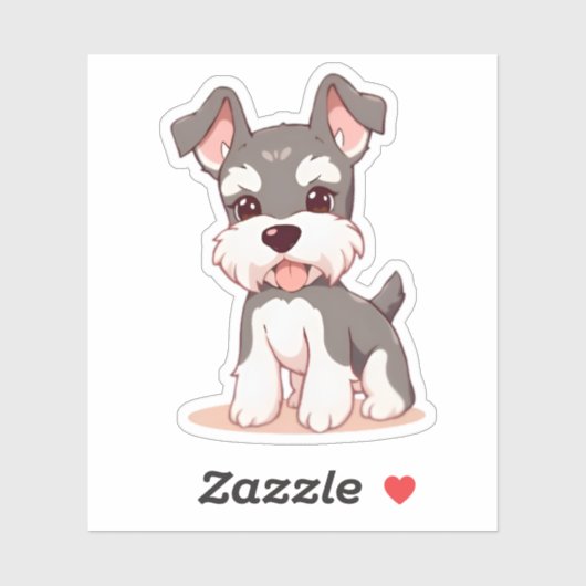 Cute Schnauzer Custom-Cut Vinyl Sticker (Blatt)
