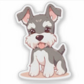 Cute Schnauzer Custom-Cut Vinyl Sticker (Vorderseite)