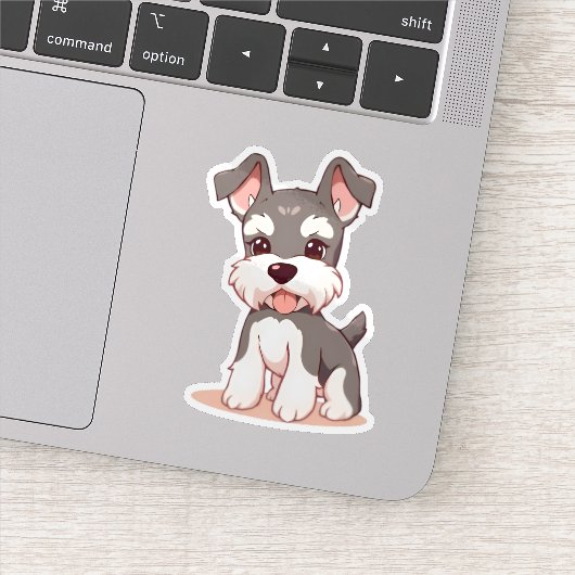 Cute Schnauzer Custom-Cut Vinyl Sticker (Detail)