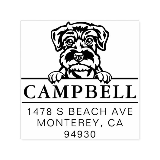 Cute Schnauzer Custom Dog Address Stamp  Permastempel (Design)