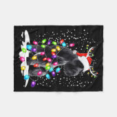 Cute Schnauzer With Christmas Lights  Fleecedecke (Vorderseite (Horizontal))