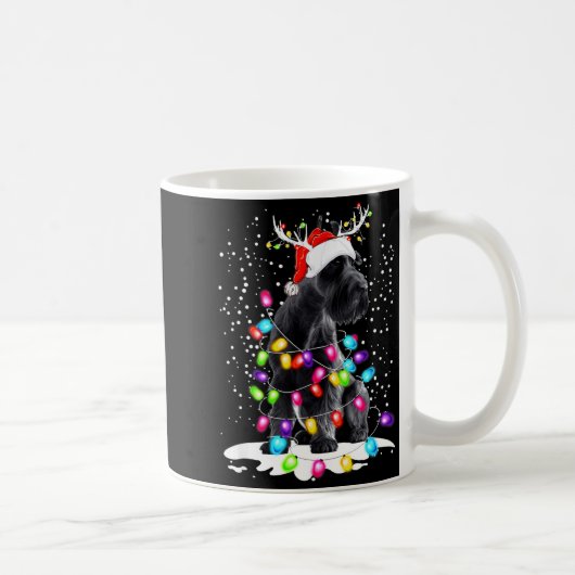 Cute Schnauzer With Christmas Lights Kaffeetasse (Rechts)