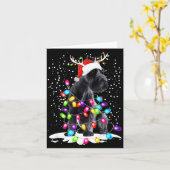 Cute Schnauzer With Christmas Lights Karte (Gelbe Blume)