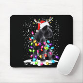 Cute Schnauzer With Christmas Lights  Mousepad (Mit Mouse)