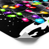 Cute Schnauzer With Christmas Lights Poster (Ecke)