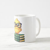 Cute Scholar Chick Reading Books Kaffeetasse (VorderseiteRechts)