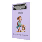 Cute School Clipboard – Custom Name Mini Klemmbrett (Gewinkelt2)