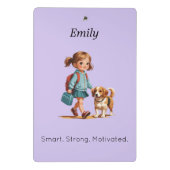 Cute School Clipboard – Custom Name Mini Klemmbrett (Rückseite)