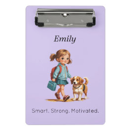 Cute School Clipboard – Custom Name Mini Klemmbrett