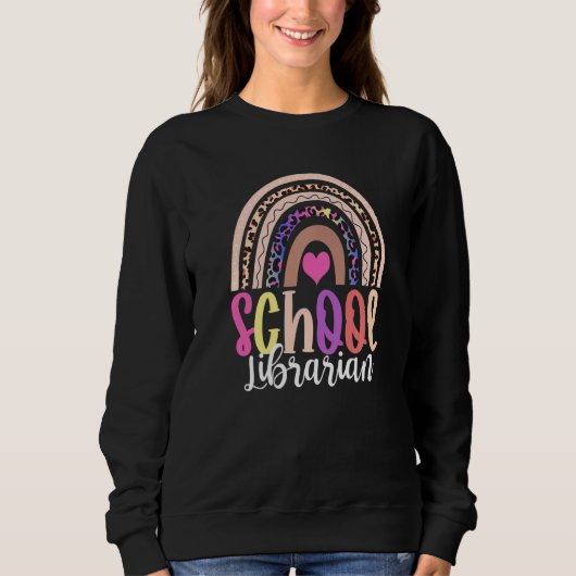 Cute School Librarian Rainbow  Back To School Libr Sweatshirt (Vorderseite)