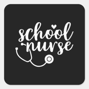 Cute School Nurse Appreciation Quadratischer Aufkleber